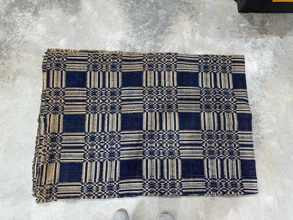 Vintage Navy and Cream Coverlet