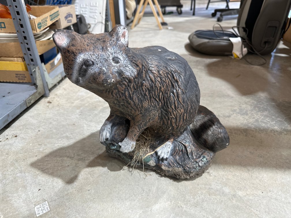 Racoon Lawn Statue