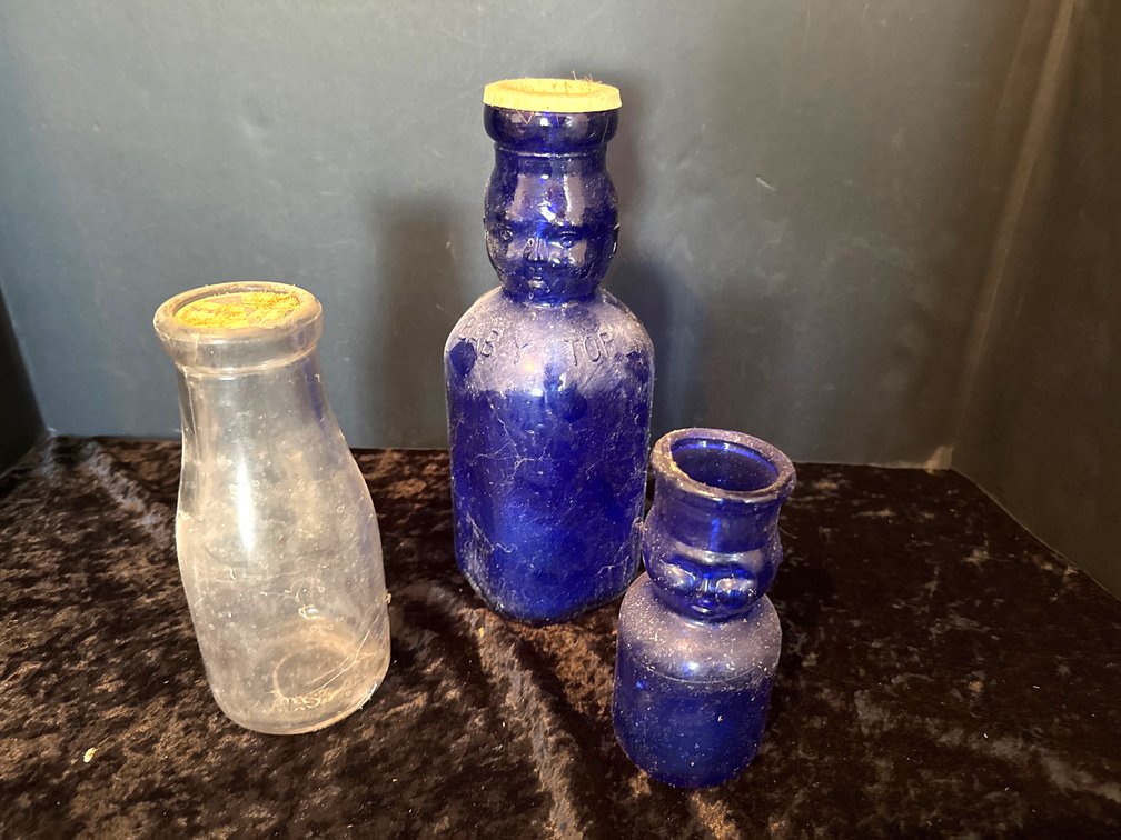 Vintage babyface milk bottle