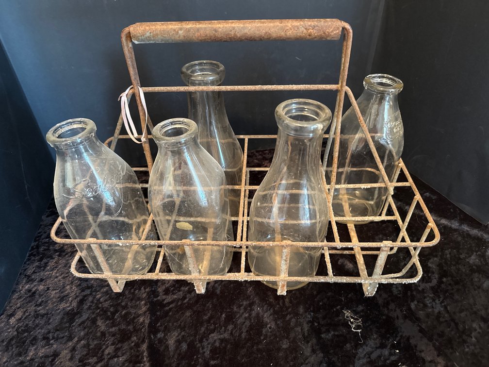 iron milk bottle carrier