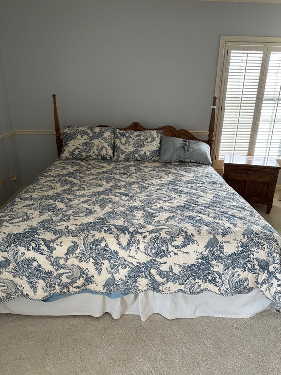 Vintage King Size Bed and Nightstand