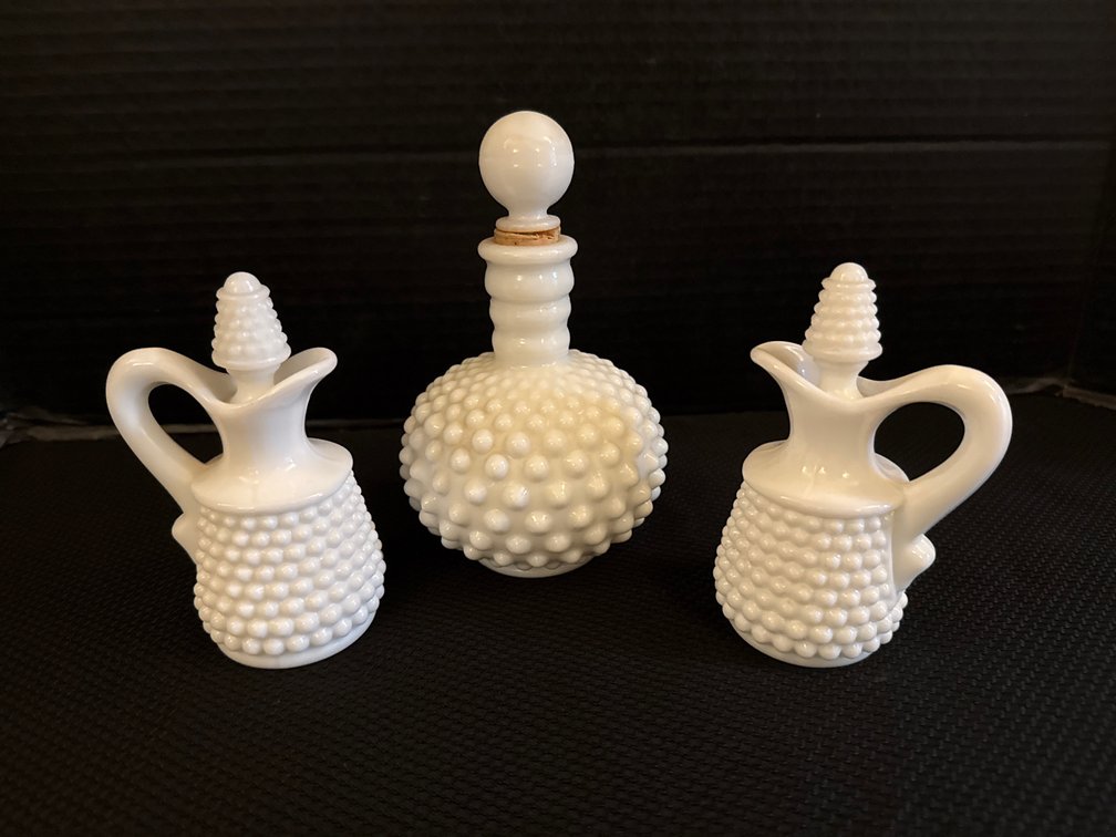 Hobnail Milk Glass Dishes