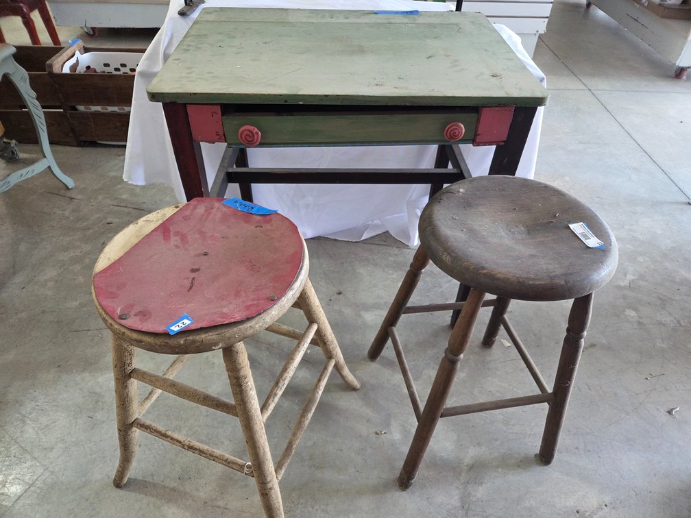 Wooden Stools & desk
