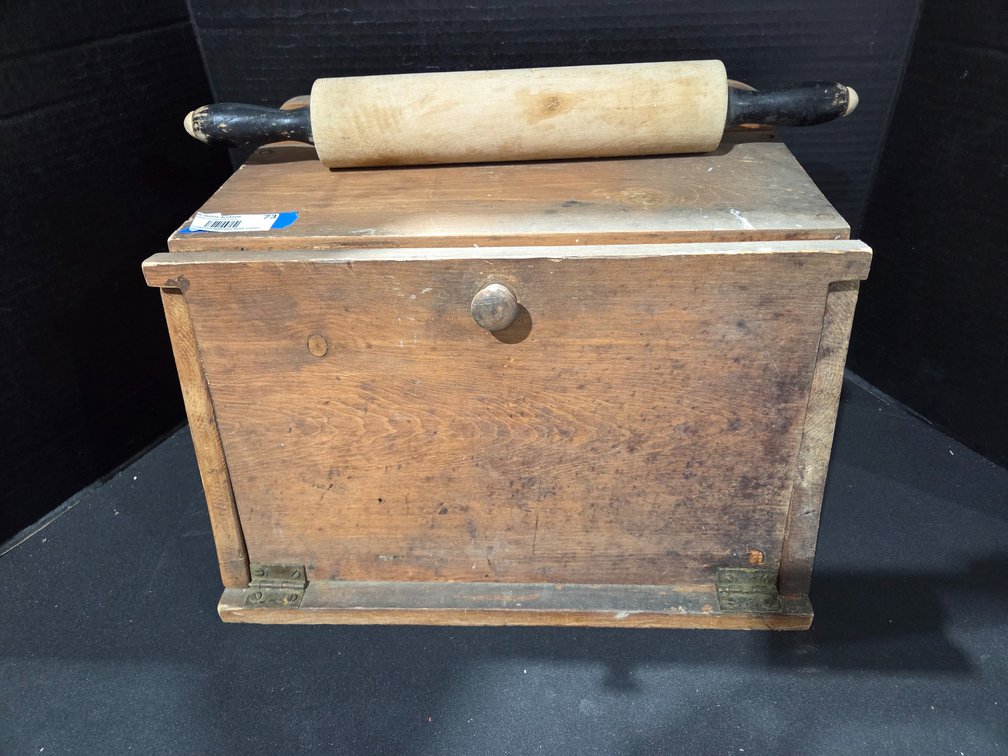 Wood Bread Box and Rolling Pin