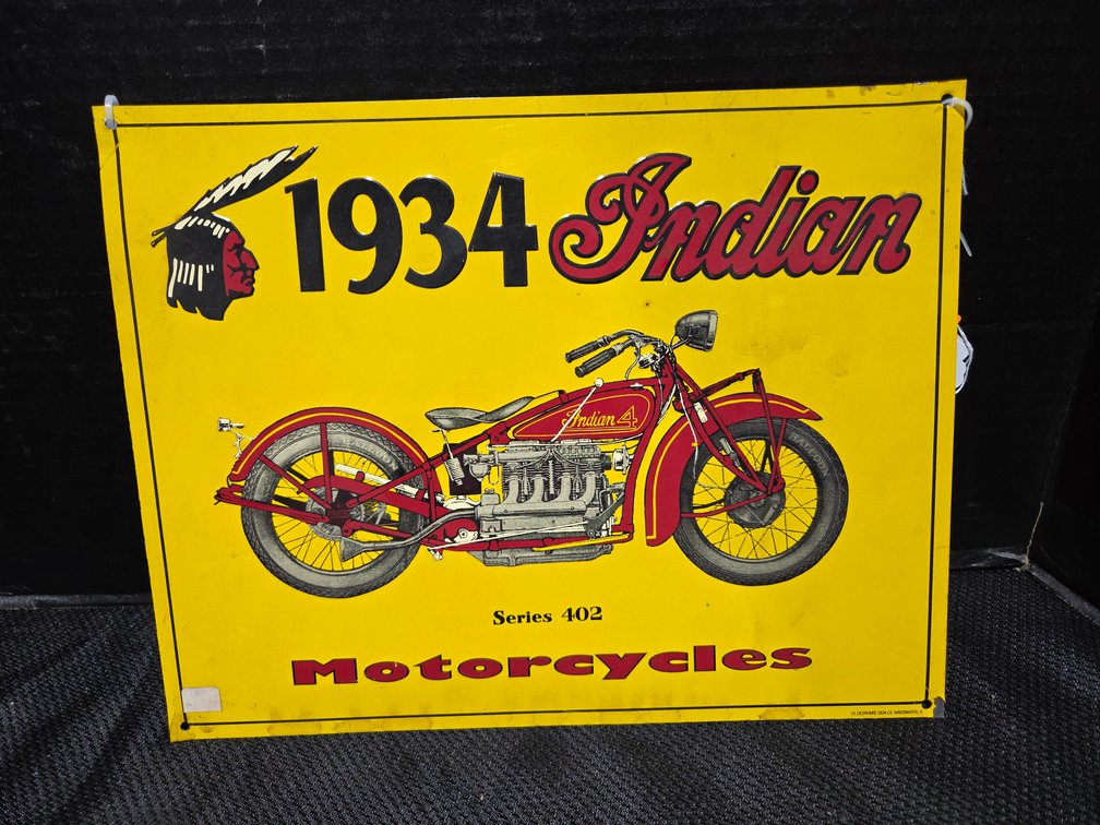 1934 Indian Motorcycles Metal Sign