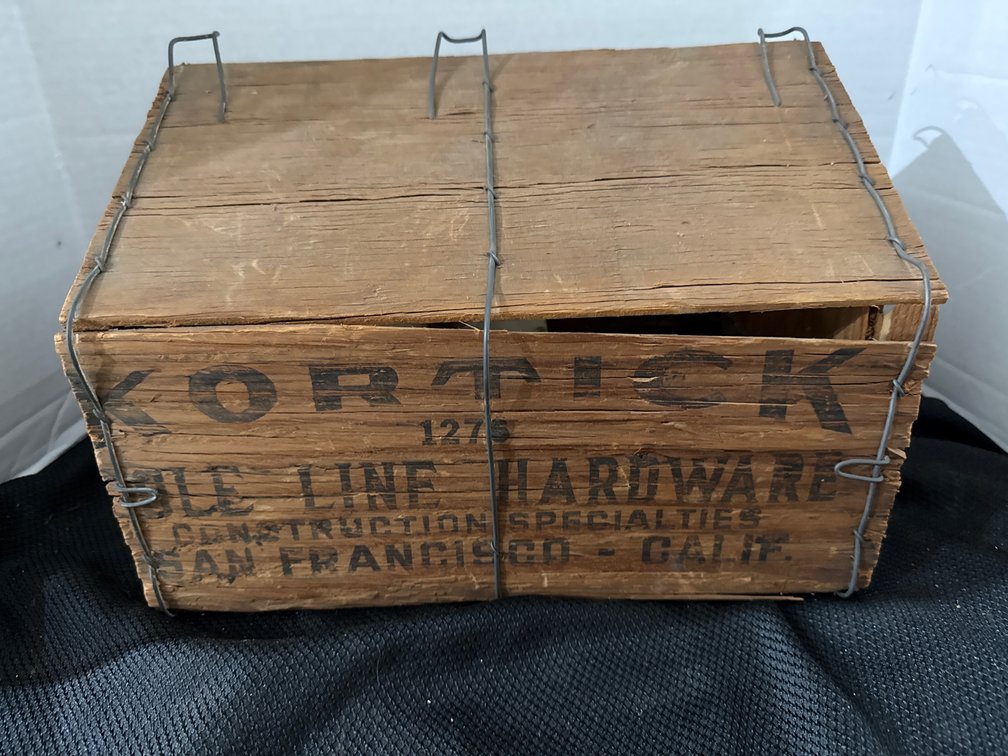 Antique Kortick Pole Line Hardware Shipping Crate