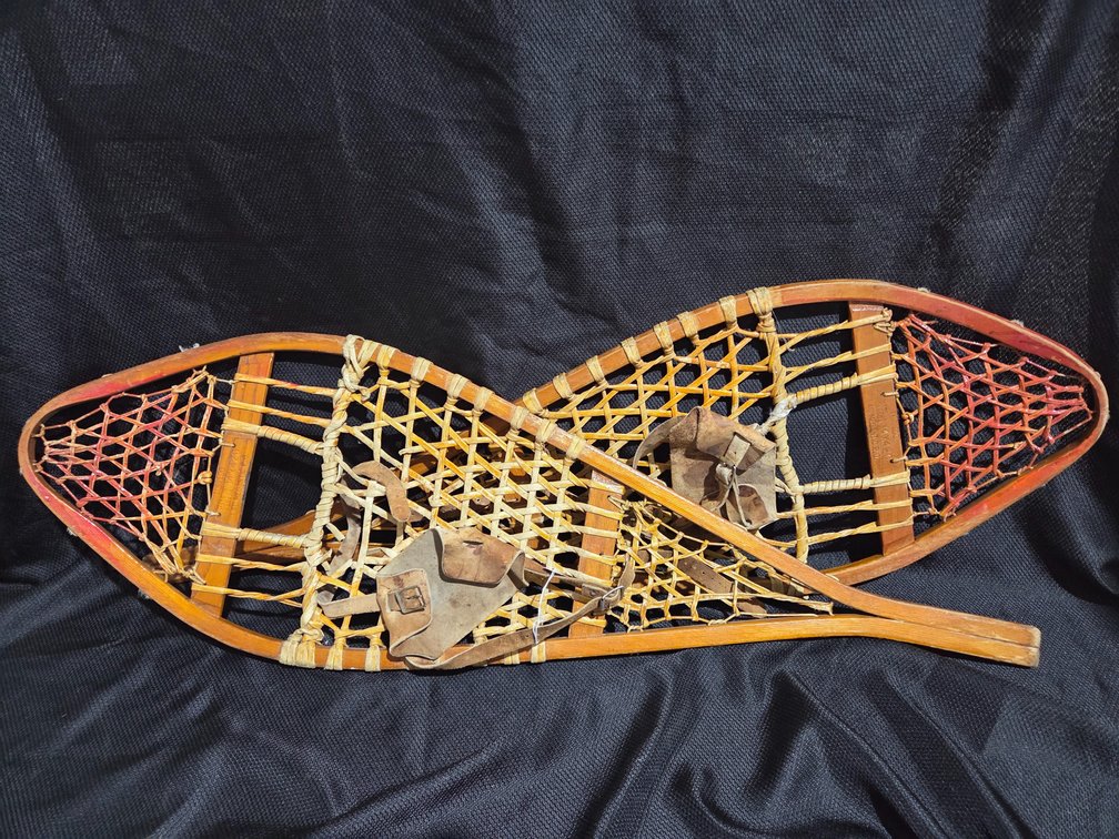 Wooden frame snow shoes