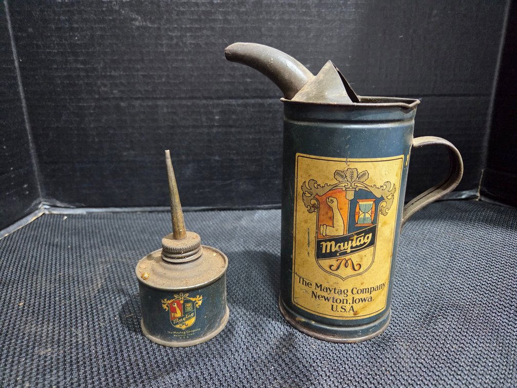 Maytag Oil Pitcher and Can