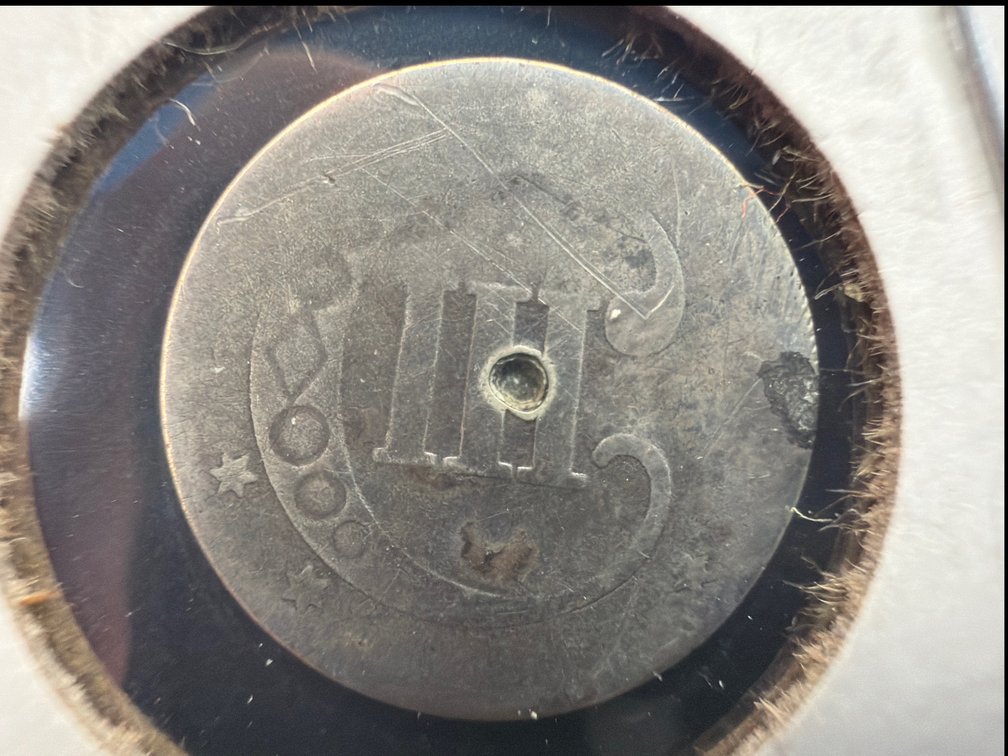 Three cent piece. Silver.