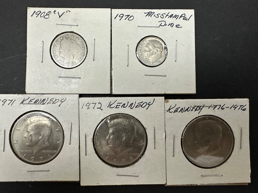 Misstamped dime and more