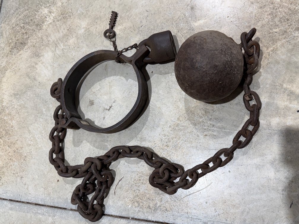 Antique Cast Iron Ball and Chain
