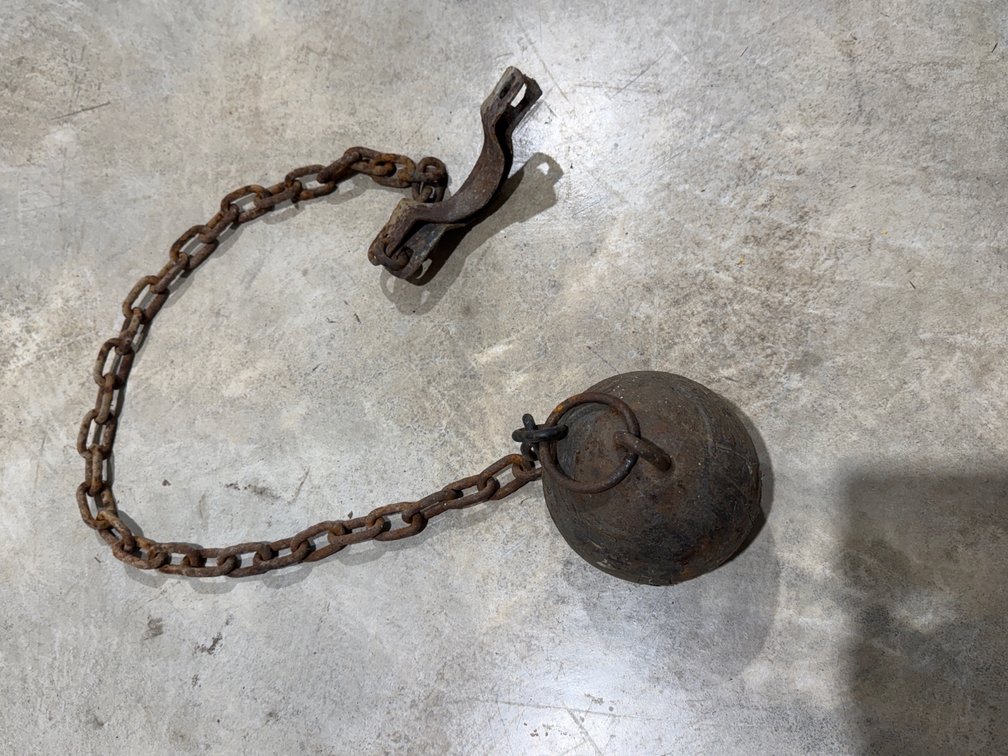 Antique Iron Ball and Chain