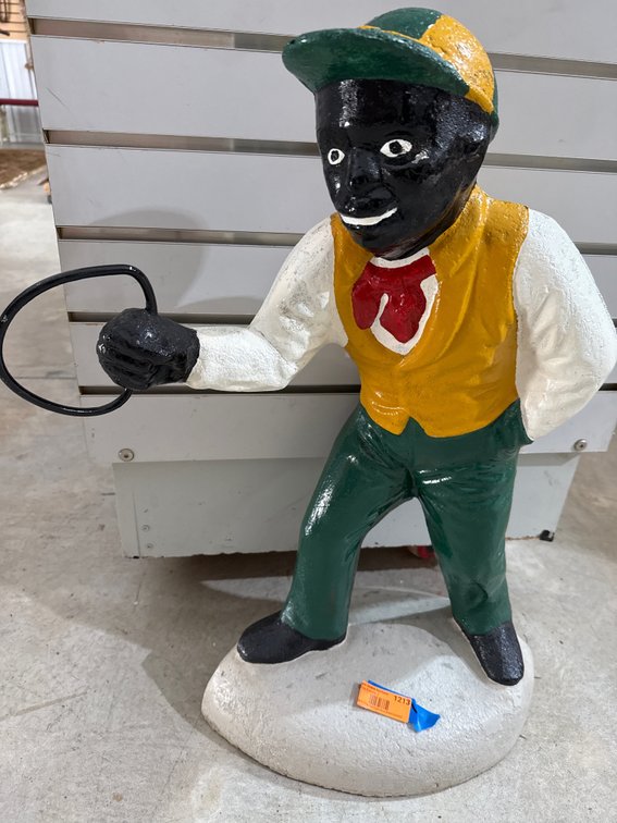 Vintage Lawn Jockey Statue concrete