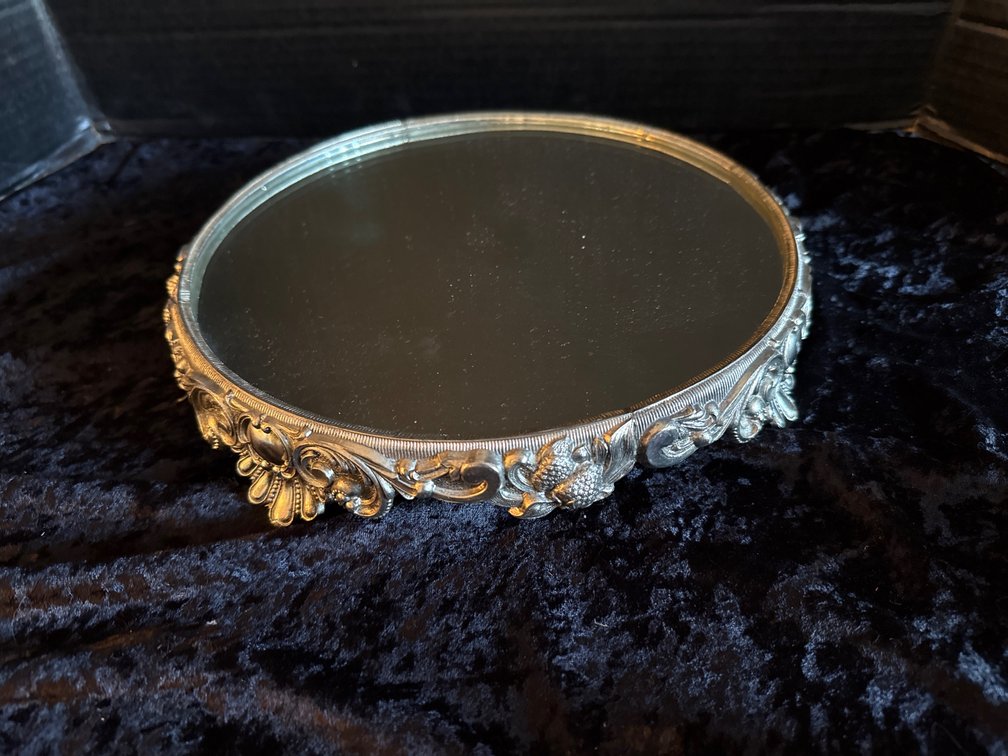 Vintage Ornate Mirrored Vanity Tray - Japan