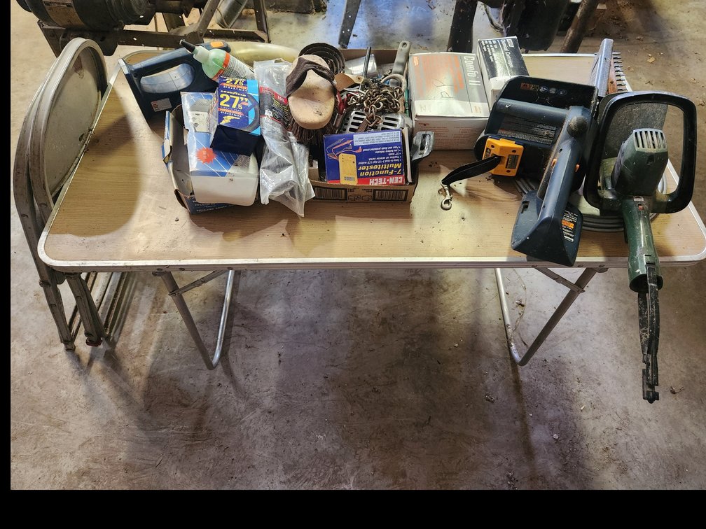 table chairs and contents 