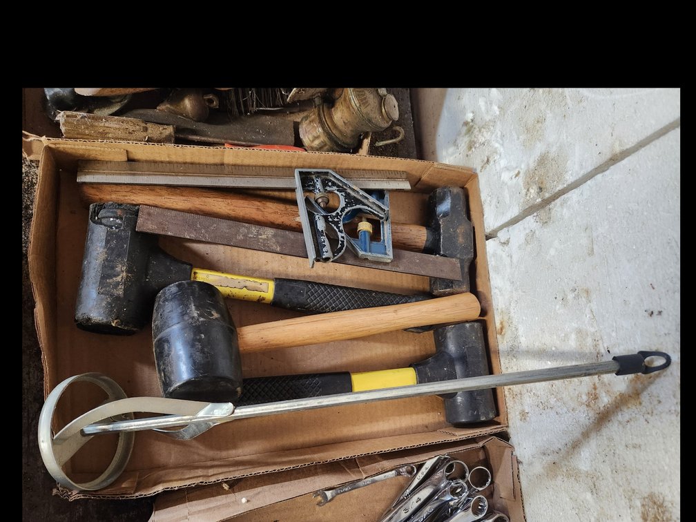 rubber mallets and paint stirrer