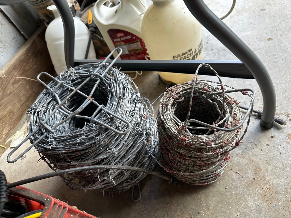 2 rolls of barbed wire