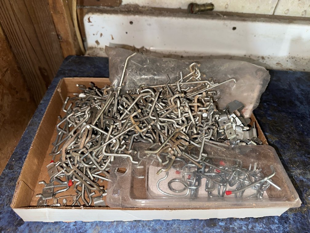 flat of peg board hooks 