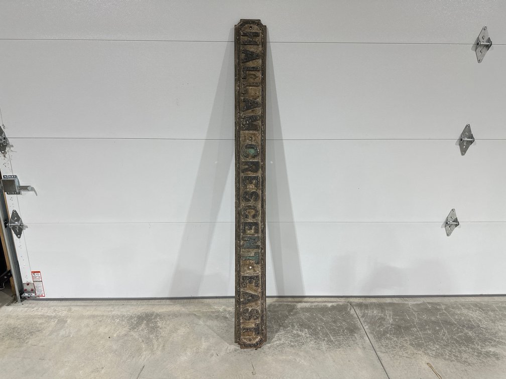 vintage cast iron sign railroad depot