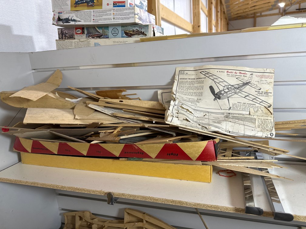 large lot of balsa wood airplane models