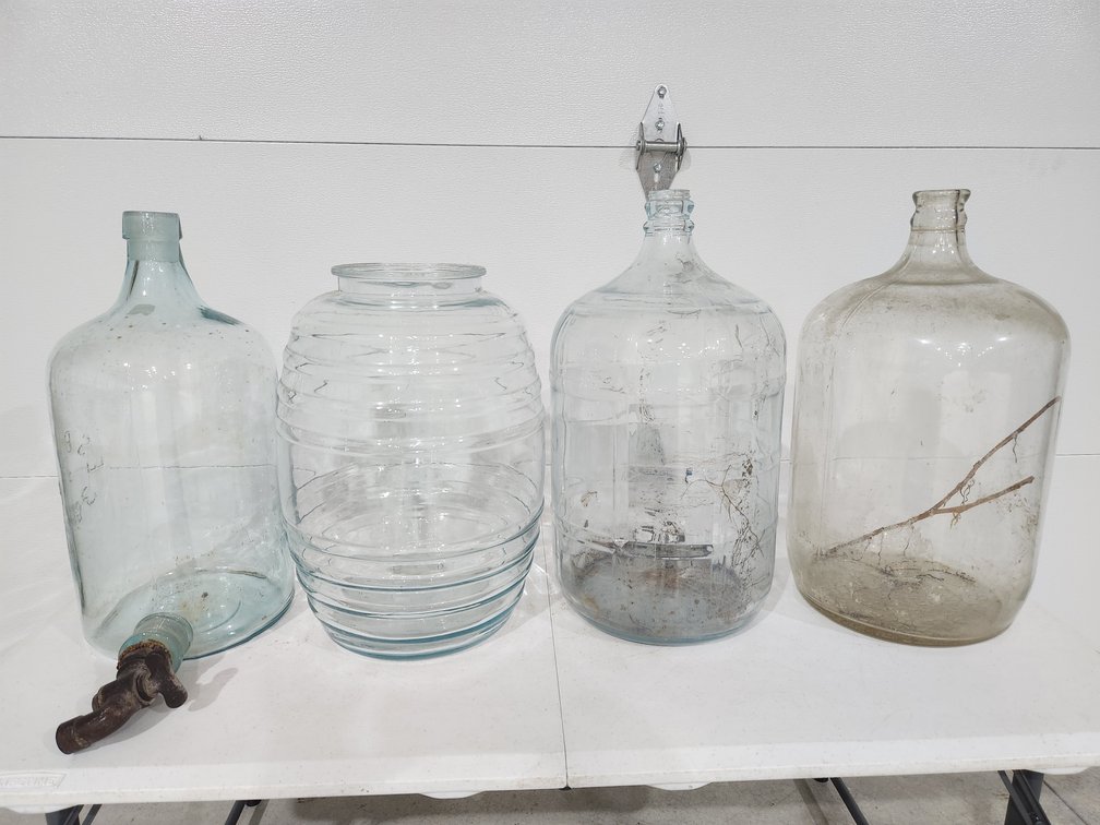 lot of 4 large glass containers