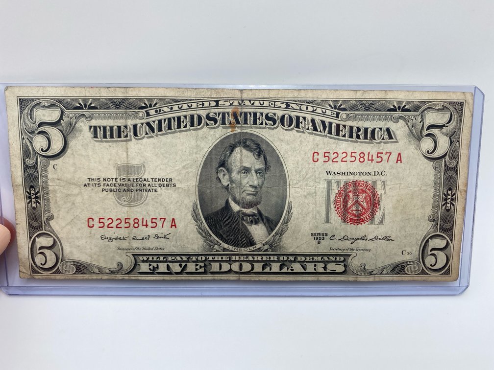 1953B $5 Red Seal Note