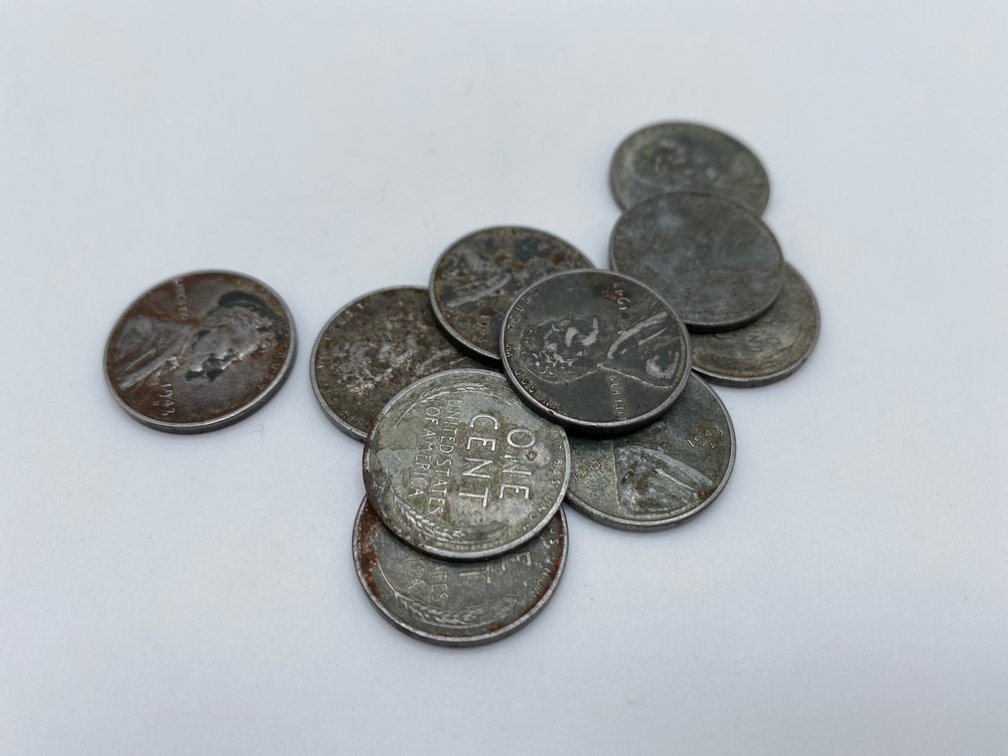 1943 Lincoln Head Steel Pennies
