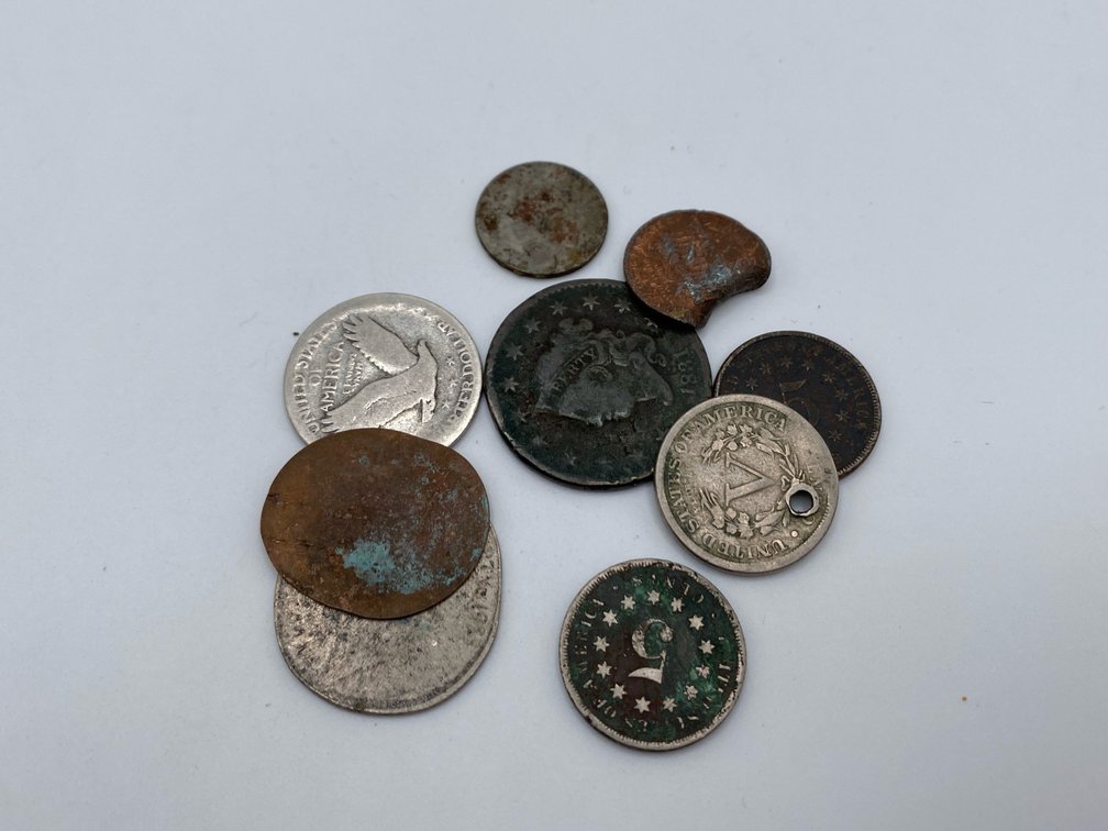 Various Worn or Damaged Coins