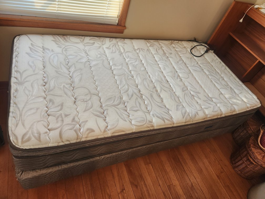 Power tilting bed frame and Twin mattress 