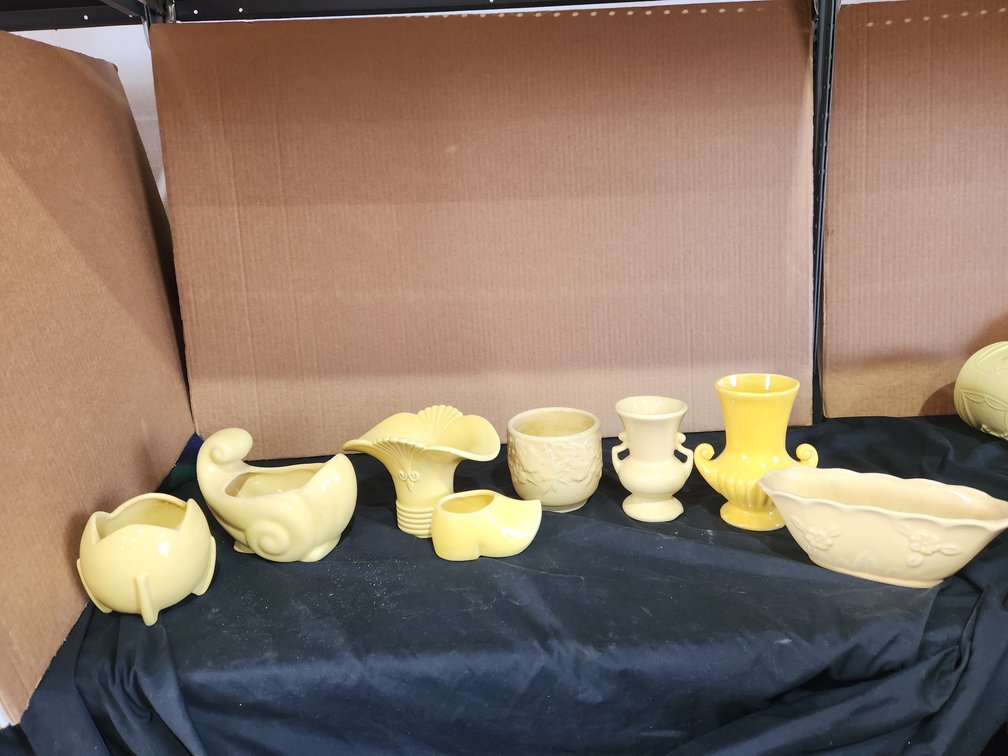 Yellow vases and pots