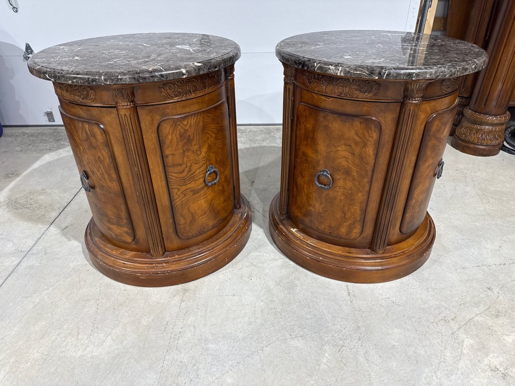 Two Large Round Side Tables