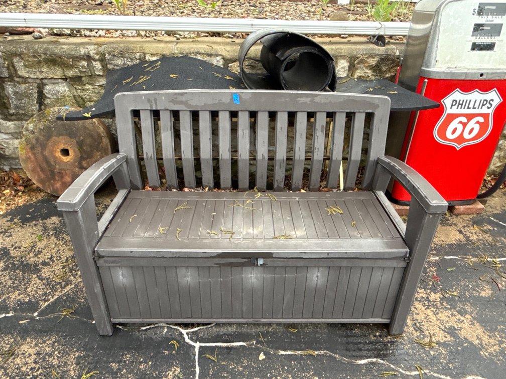Plastic Garden Bench, Mats, and More
