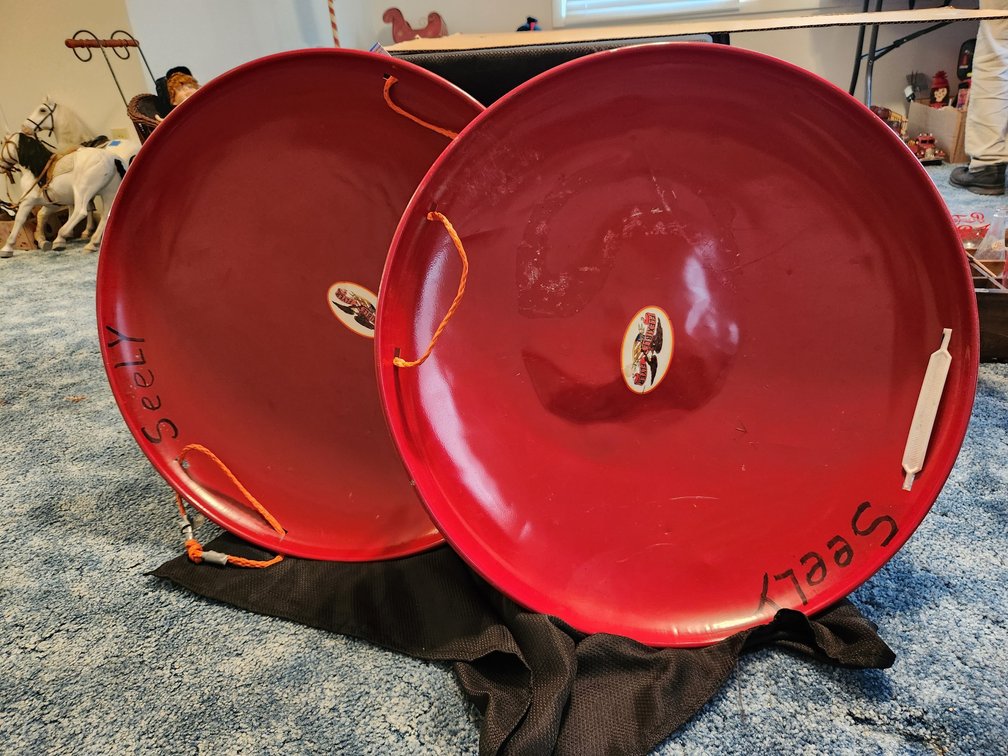 Snow Saucers - Vintage metal saucers