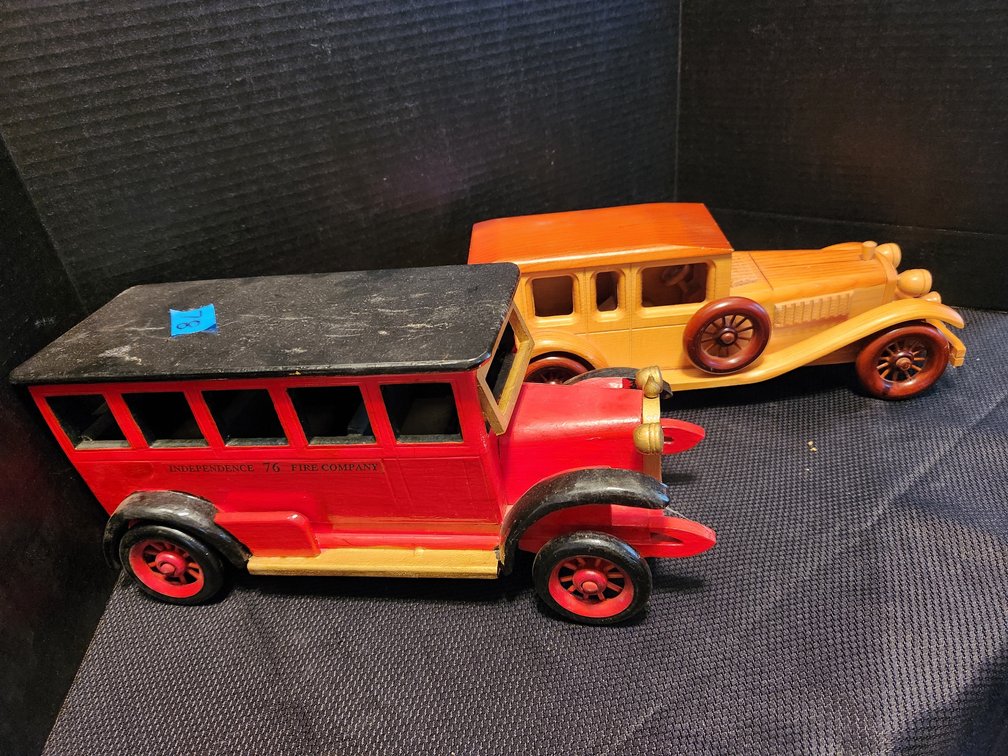 Wood Music Box and Firetruck