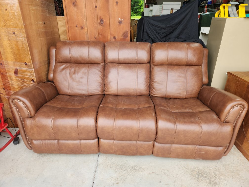 Leather Couch - Power Reclining