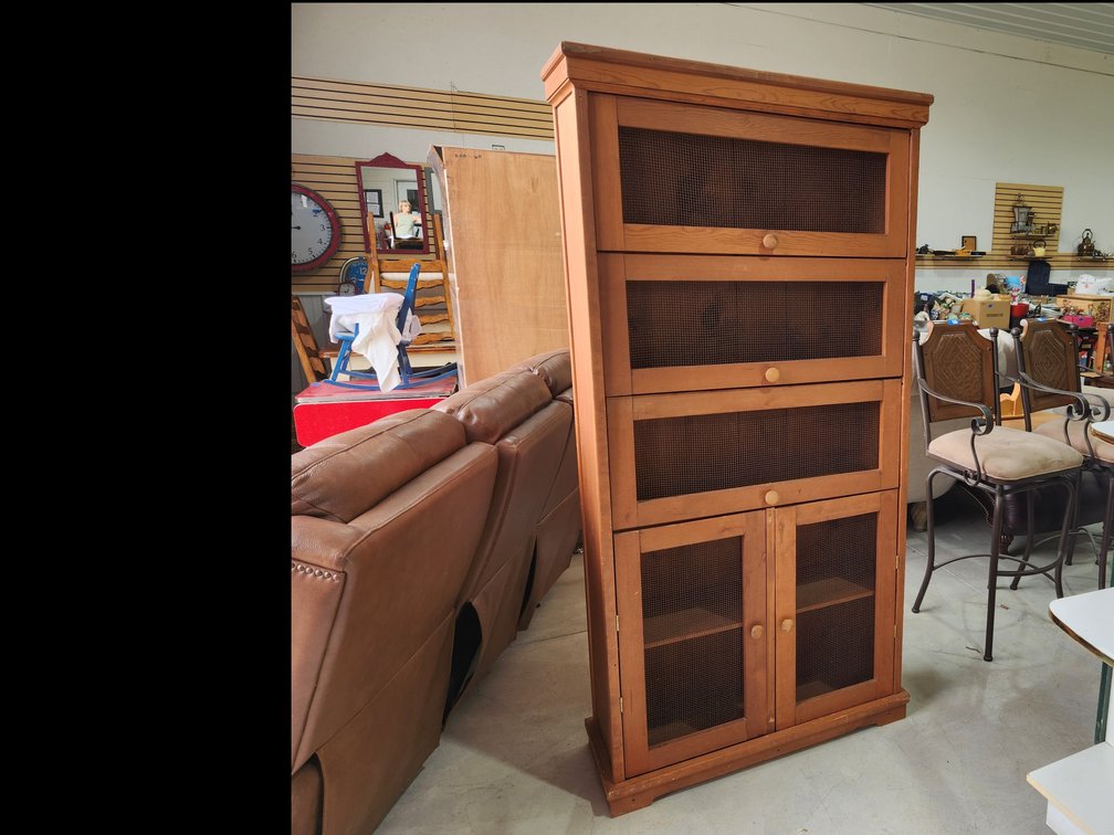 Five (5) Door Hutch with wire panel doors