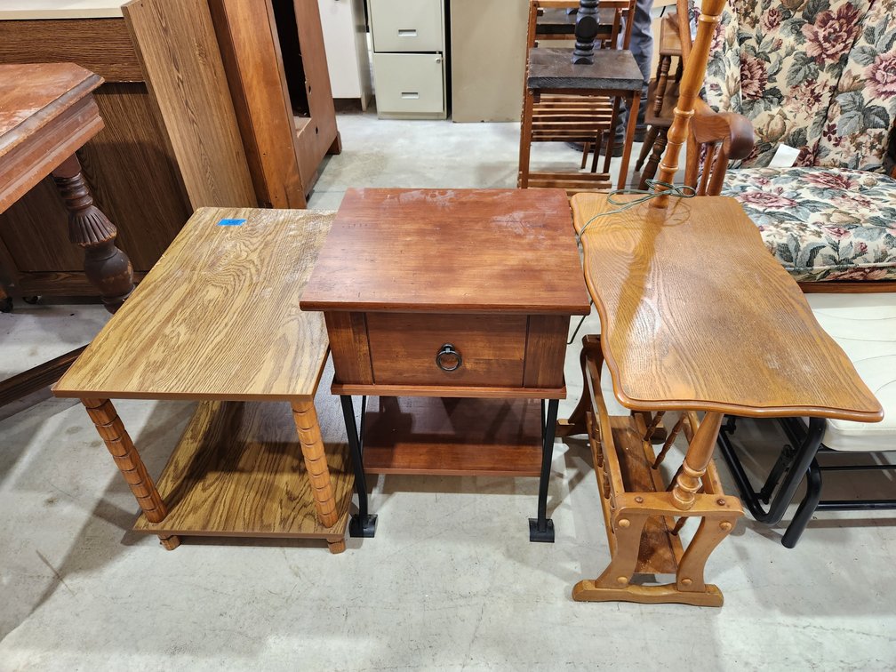Three small tables