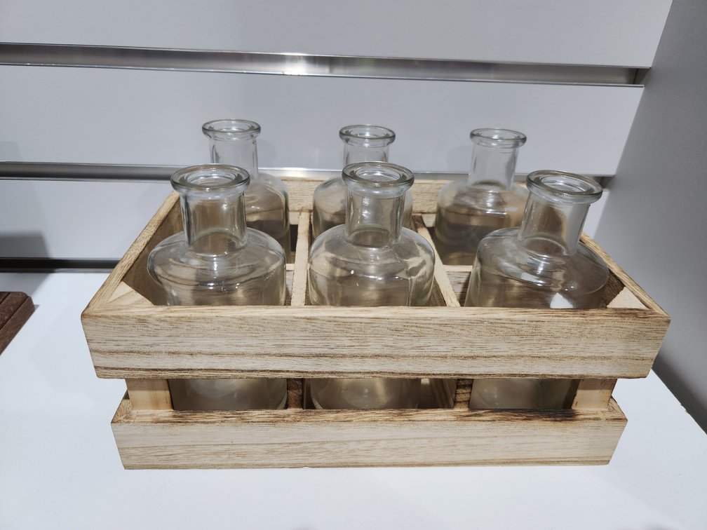 Wood Crate with Bottles 