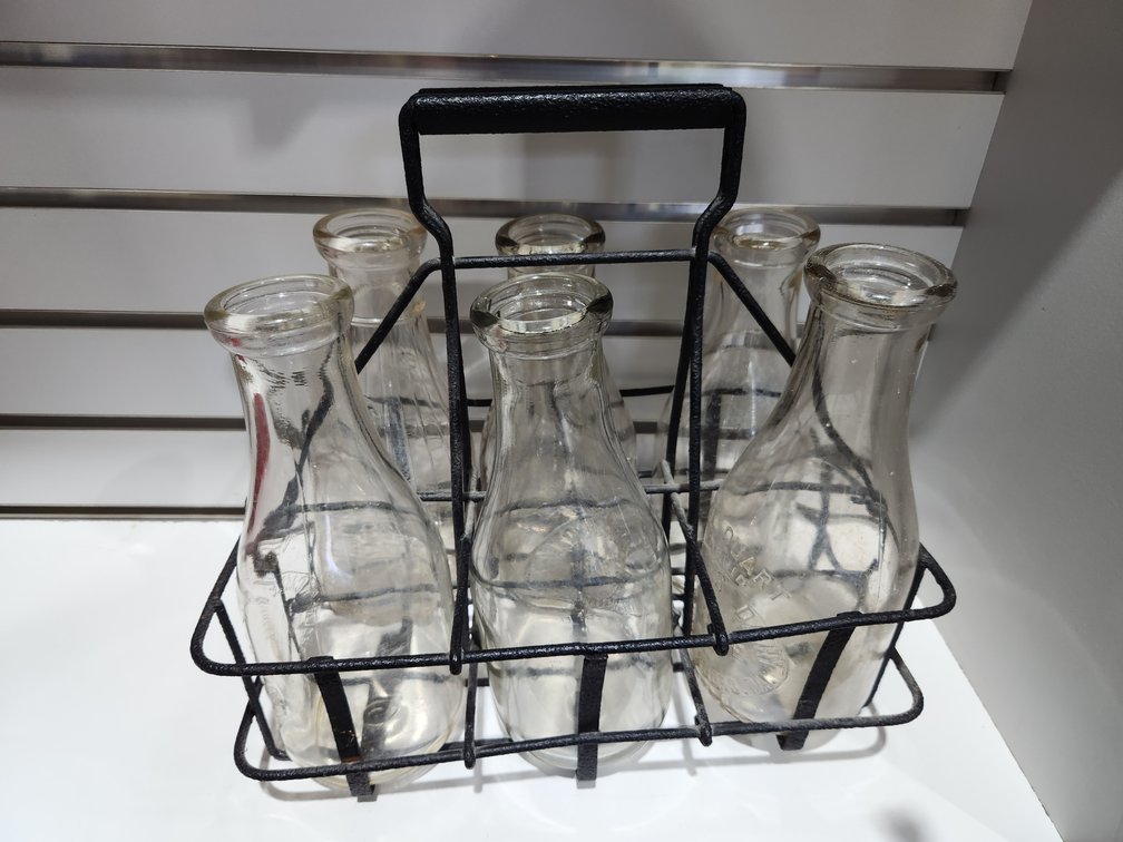 Vintage Metal Milk Carrier