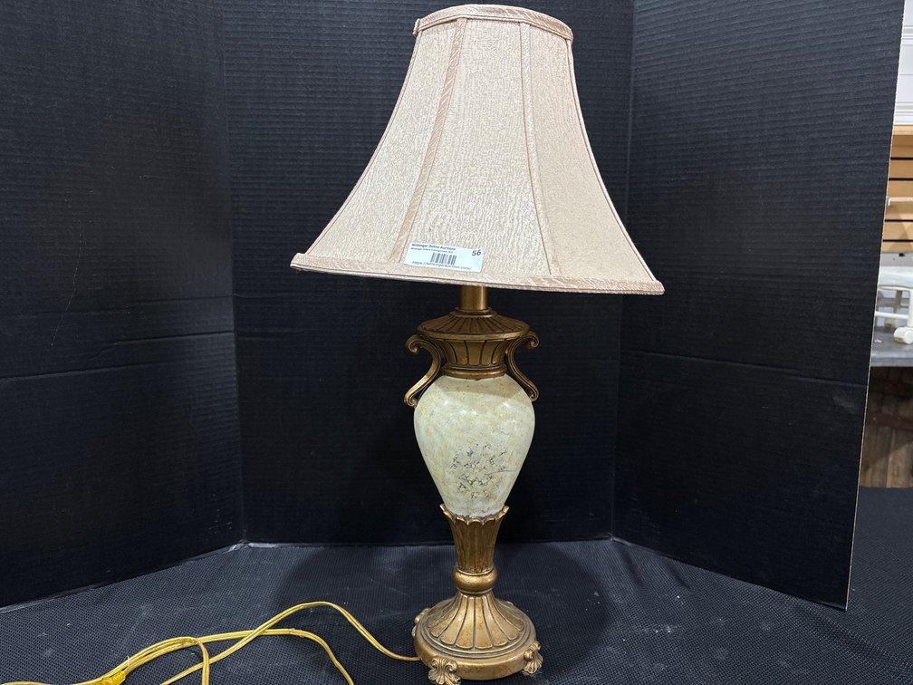 Lamp with gold vintage shade