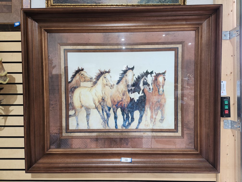 Large Framed Picture of Horses