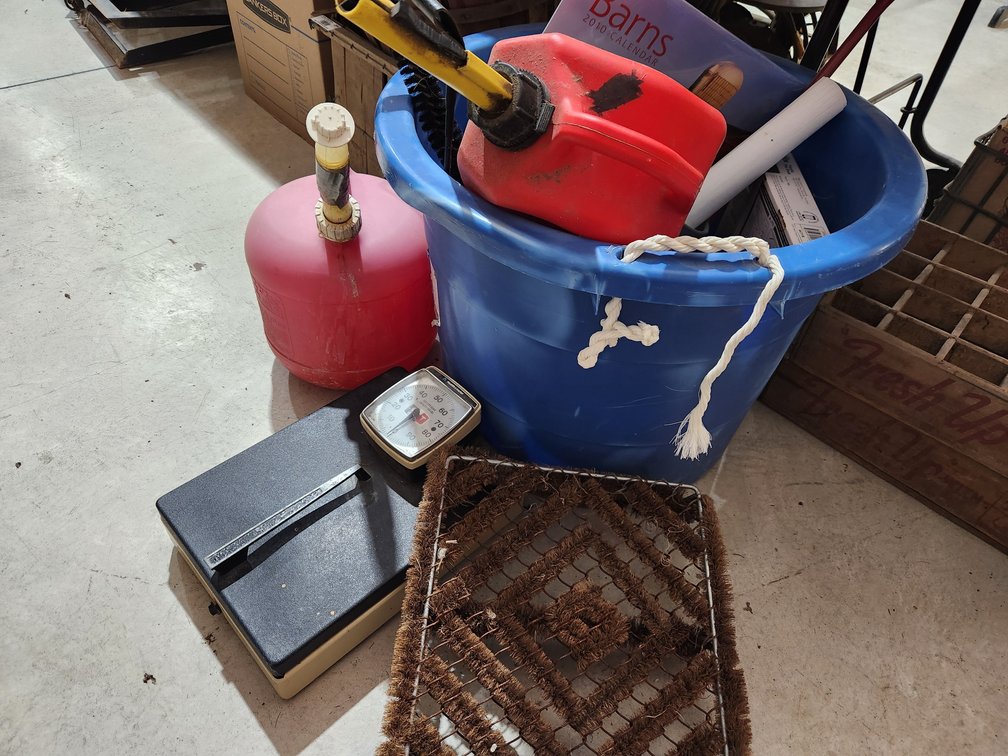 Blue Tub Full of Items