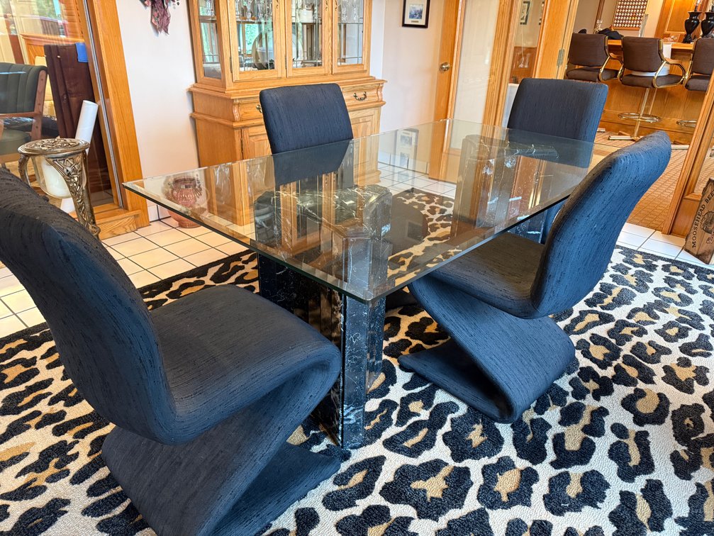 Glass Top Dining Table