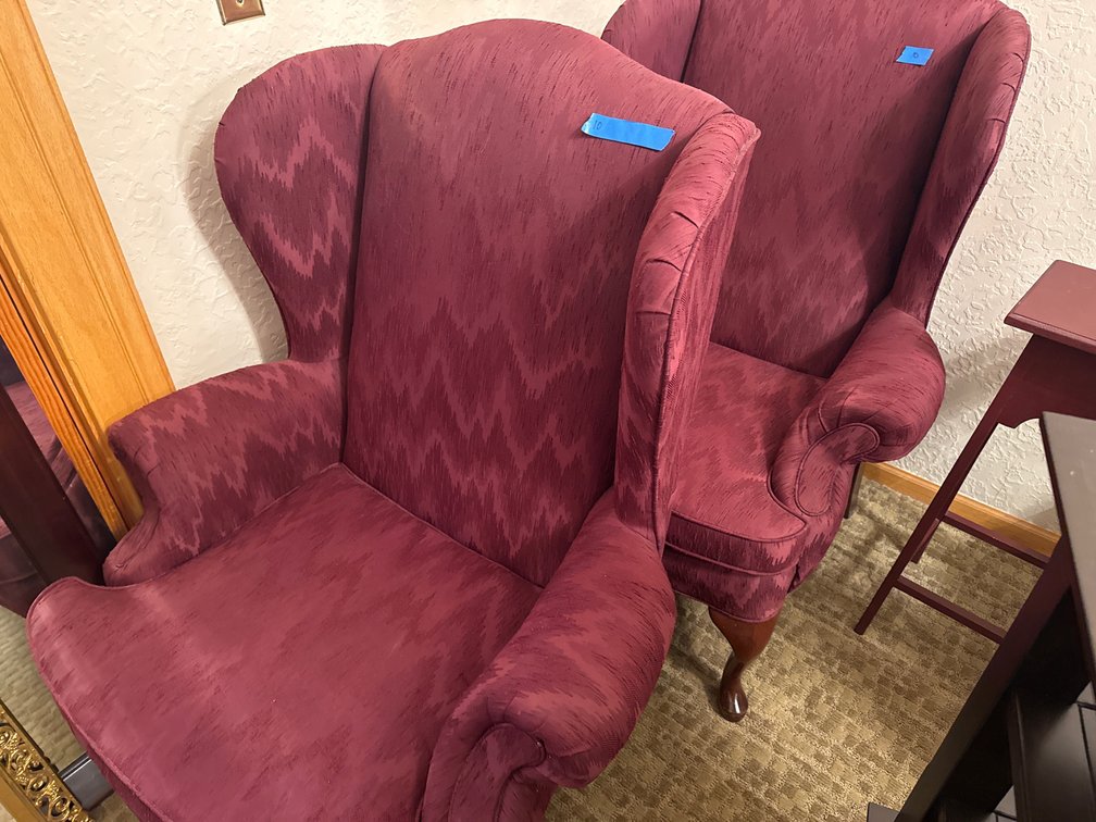 Upholstered Wing Back Chairs