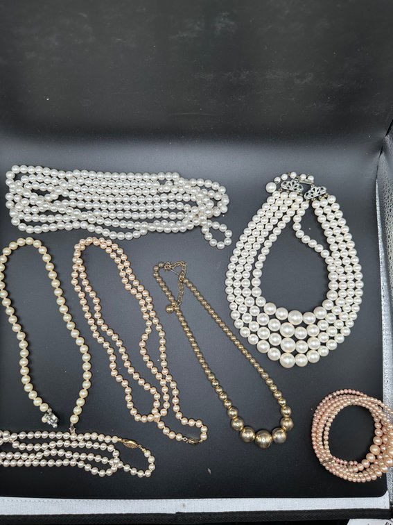 Faux Pearls and White Beaded Jewelry