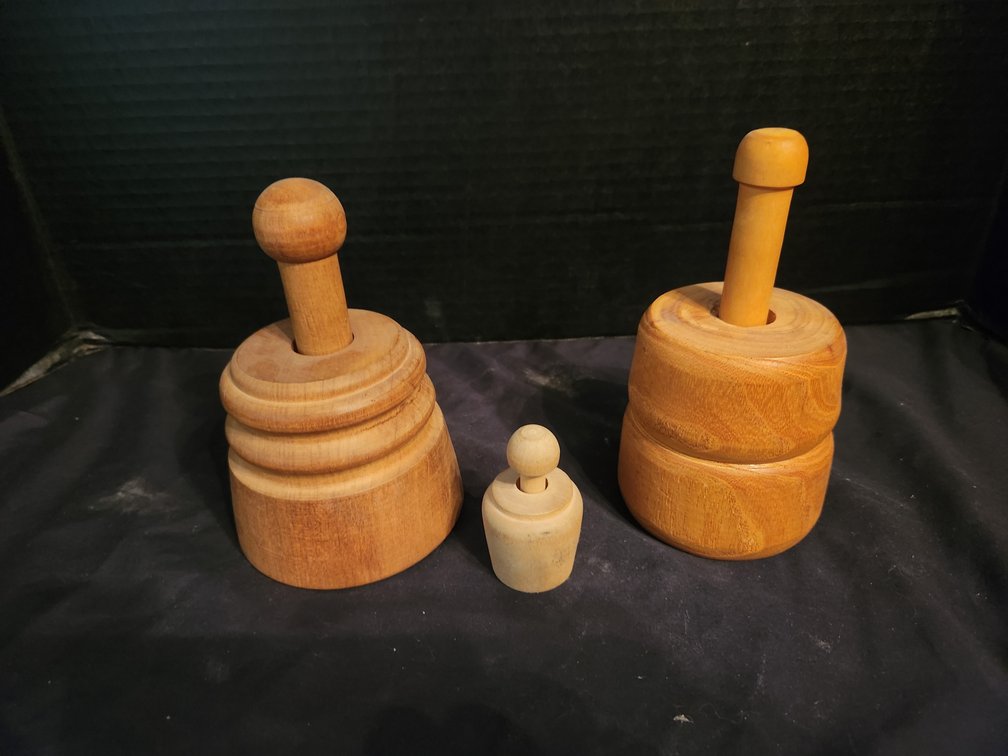 Round Wood Butter Presses