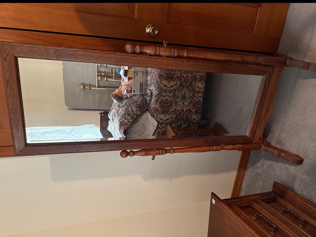Oak framed Standing Swivel Mirror