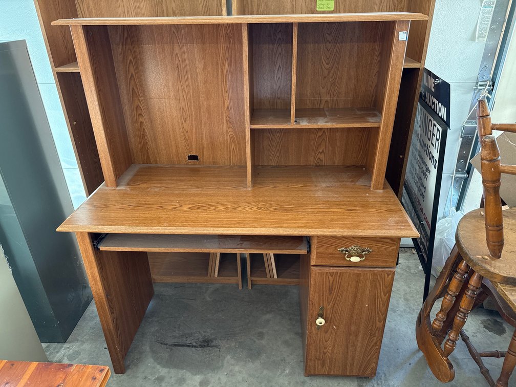 Bookcases and desk.