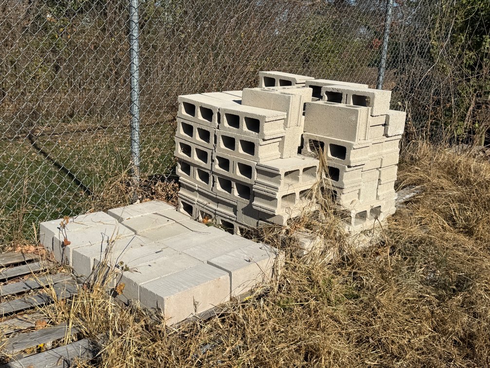 Concrete Blocks and Portable Deck