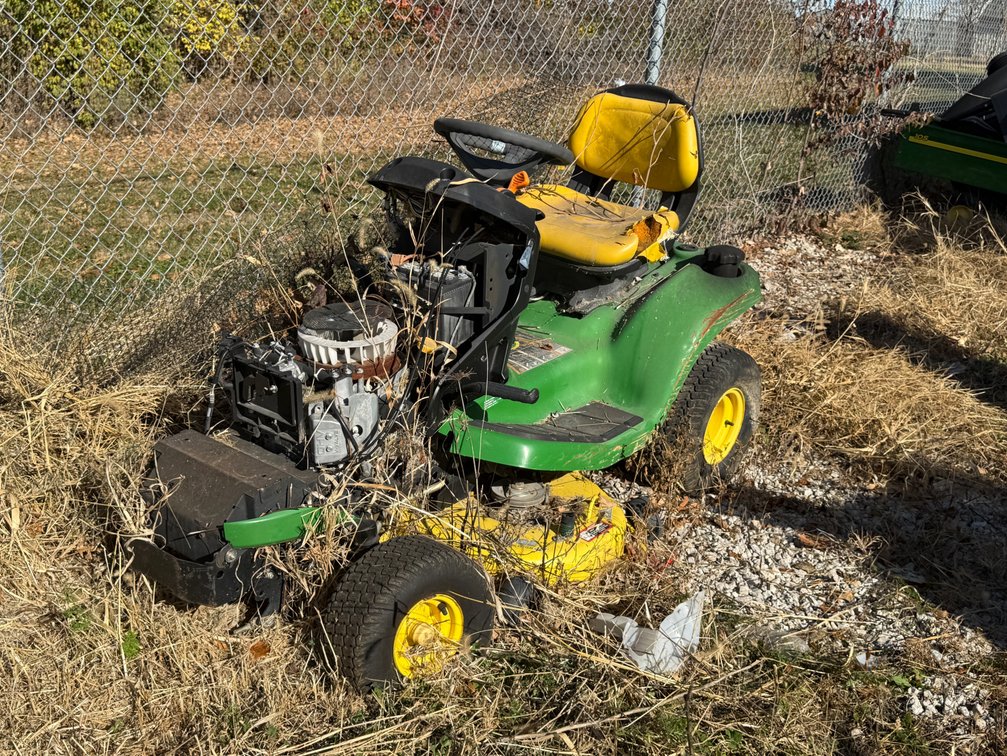 John Deere Mower and Lawn Cart